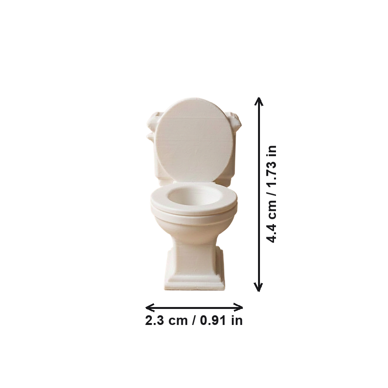 Miniature Toilet Model, Scaled Scene Layout Decor Accessory — dimensions