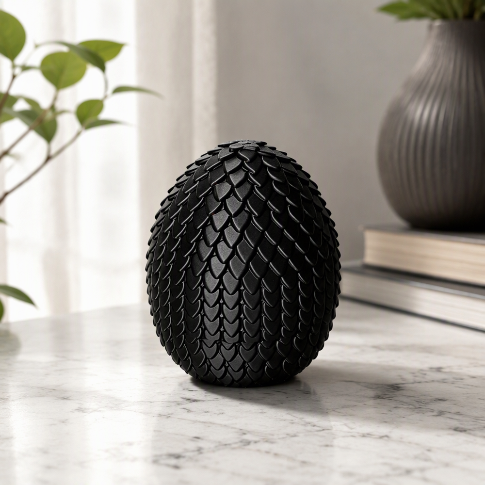 Textured Scale Egg Decor, Threaded Twist Open Design for Home Desktop and Shelf Display — main product view