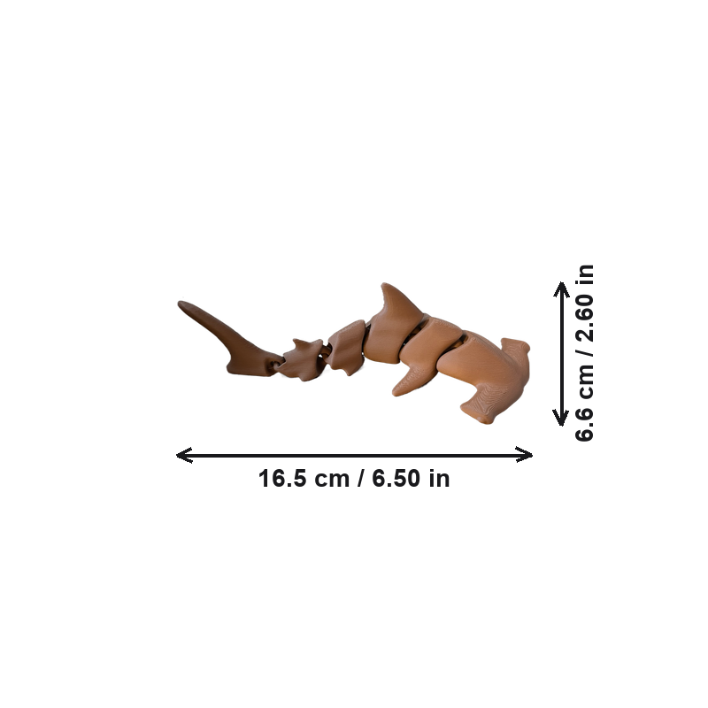 Articulated Flexible Jointed Hammerhead Shark Figurine, Sea Life Decor Ornament — white background