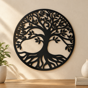 Round Hollow Out Tree Wall Art Hanging Ornament For Indoor Wall Decoration — product scene