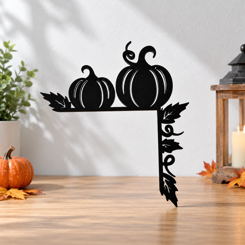 Pumpkin and Leaf Door Corner Decor Fall Thanksgiving Seasonal Home Accent — additional product view