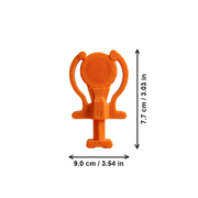Handheld Disc Launcher with 2 Matching Launch Discs, No Assembly Required, Compact Portable Push-to-Launch Design — dimensions