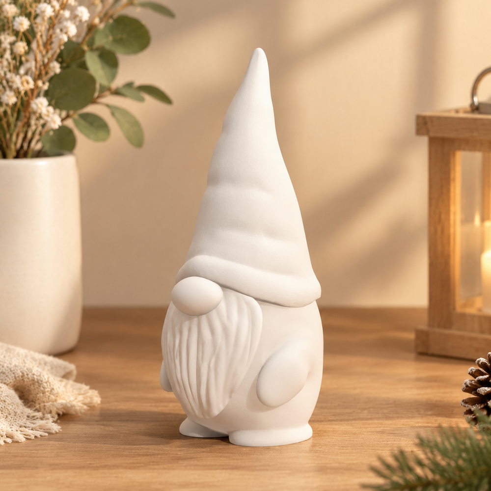 Minimalist Gnome Decorative Figurine, Festive Desktop Ornament for Holiday Winter Home Display — product scene