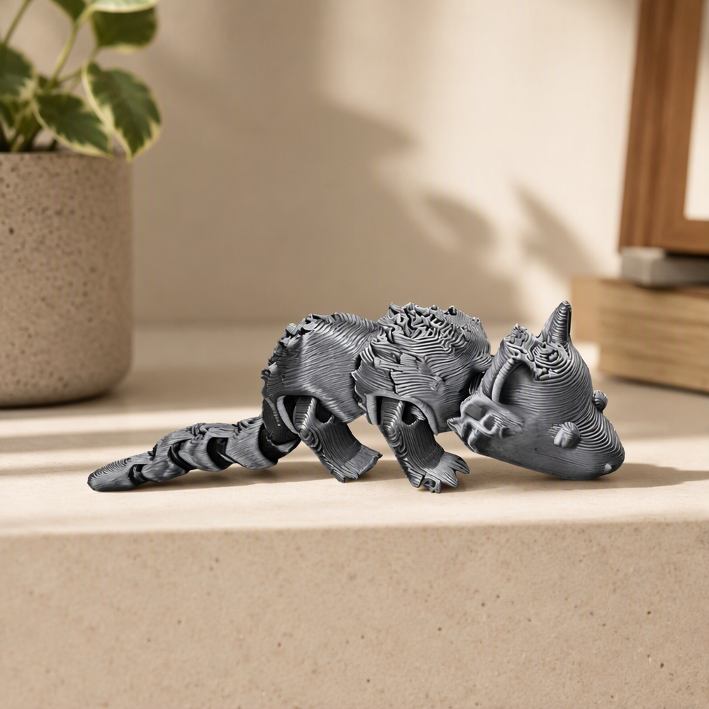 Articulated Opossum Home Decor Ornament, Flexible Freely Posing Desktop Display Decoration — product scene