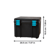 Rugged Sealed Utility Storage Box with Secure Latches for Home, Garage and Workshop Organization — dimensions