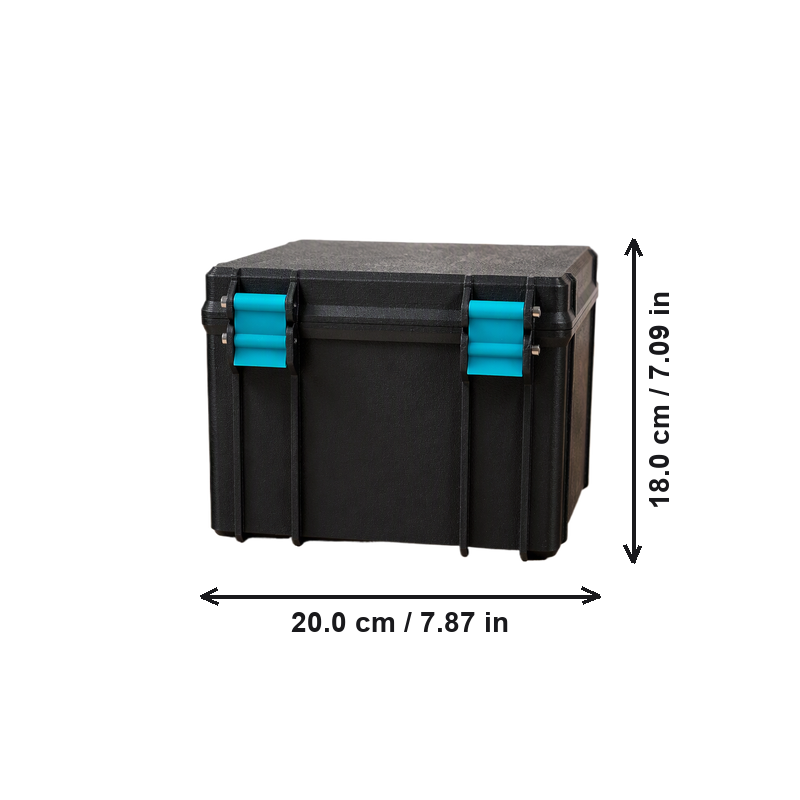 Rugged Sealed Utility Storage Box with Secure Latches for Home, Garage and Workshop Organization — dimensions