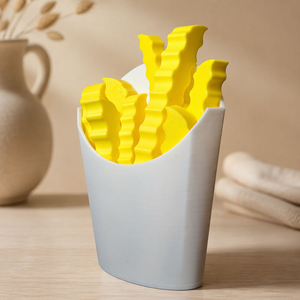 Crinkle Cut French Fry Shaped Decor with Matte White Holder — product scene