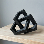 2 Pieces Interlocking Geometric Squares Decor Ornaments for Desktop Shelf Home Office Display — additional product view