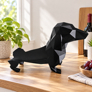 Geometric Dachshund Shaped Wine Bottle Holder, Creative Modern Wine Display Stand for Kitchen, Bar and Shelf Decor — main product view