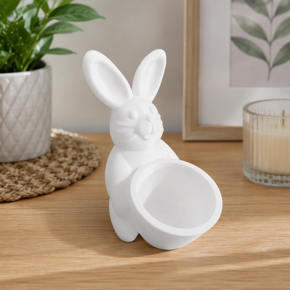 Bunny Shaped Decorative Small Planter, Tabletop Vase and Trinket Holder for Home Desktop Decor — main product view
