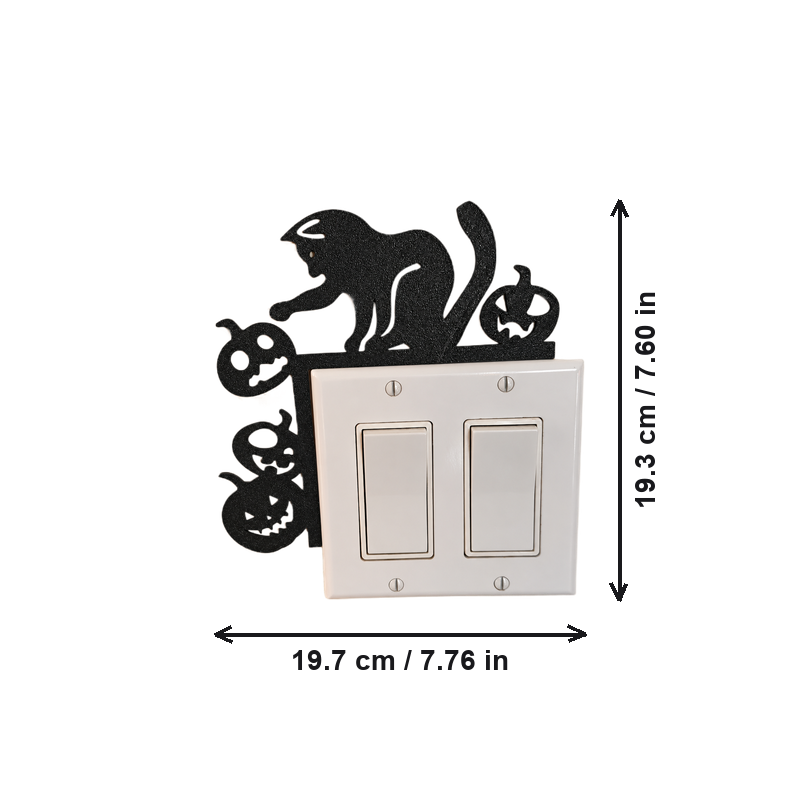 Halloween Cat and Jack-O-Lantern Door Corner Decor Spooky Festive Home Accent — dimensions