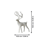 Hollow-Out Deer Figurine, Freestanding Decorative Sculpture for Tabletop, Shelf and Festive Home Display — dimensions