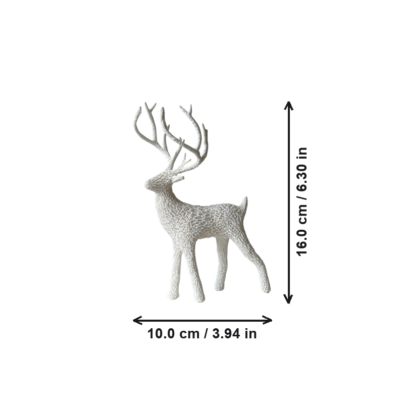 Hollow-Out Deer Figurine, Freestanding Decorative Sculpture for Tabletop, Shelf and Festive Home Display — dimensions