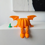 Articulated Winged Pumpkin Decor, Festive Seasonal Home Desktop and Shelf Display Piece — main product view