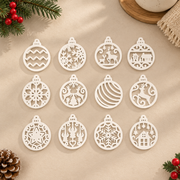 12 Piece Hollow Cutout Hanging Ornament Set for Festive Holiday Display — product scene