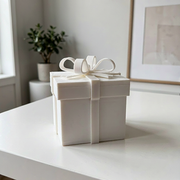 Lidded Gift Box with Raised Bow Decoration, Small Removable Lid Storage Container for Gifting — main product view