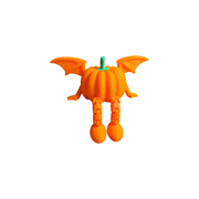 Articulated Winged Pumpkin Decor, Festive Seasonal Home Desktop and Shelf Display Piece — white background