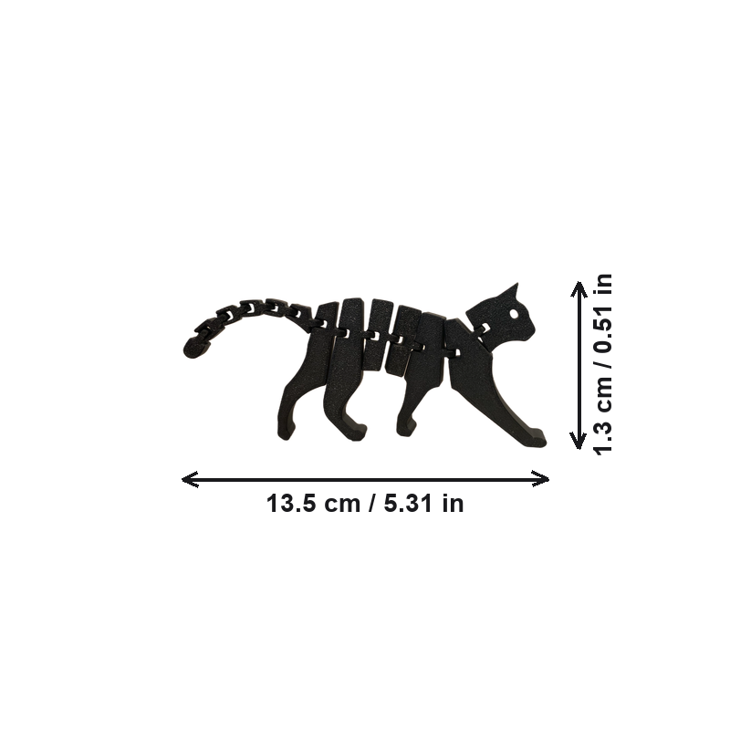 Articulated Poseable Cat Figurine with Flexible Joints, Desktop and Shelf Home Display Ornament — white background