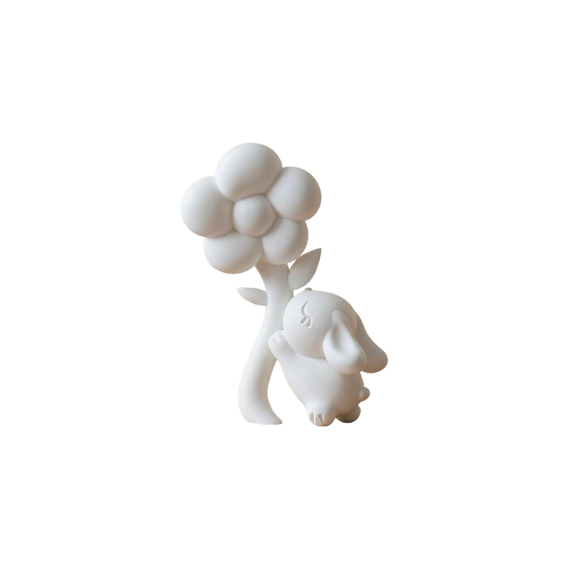 1-Piece Cute Bunny and Flower Easter Spring Home Decorations — white background