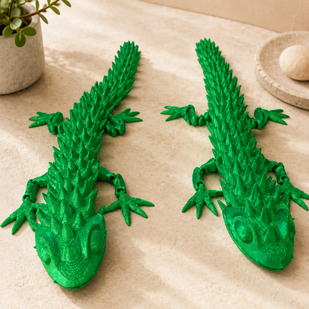 2 Pack Flexible Multi-Jointed Spiked Lizard Desktop Ornament, Posable Decor for Home and Office Desk Display — product scene