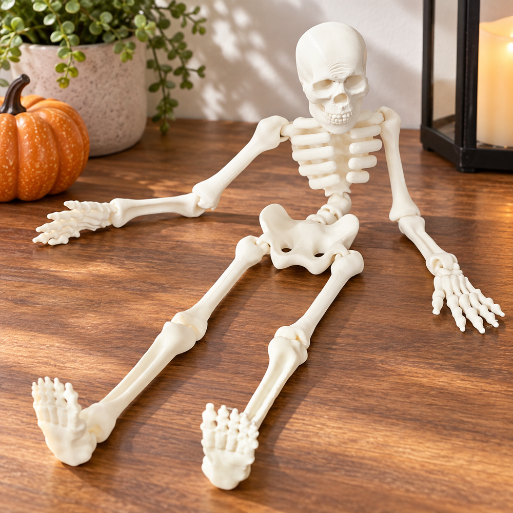 Poseable Articulated Skeleton Spooky Holiday Decor Ornament with Movable Joints — main product view