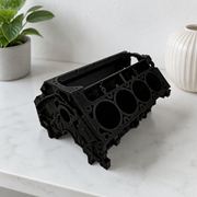 V8 Engine Block Shaped Business Card and Pen Holder, Desktop Office Organizer — additional product view