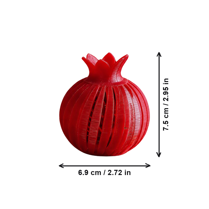 Pomegranate Shaped Hollow Slotted Decor Figurine Tabletop Home Display Ornament — dimensions