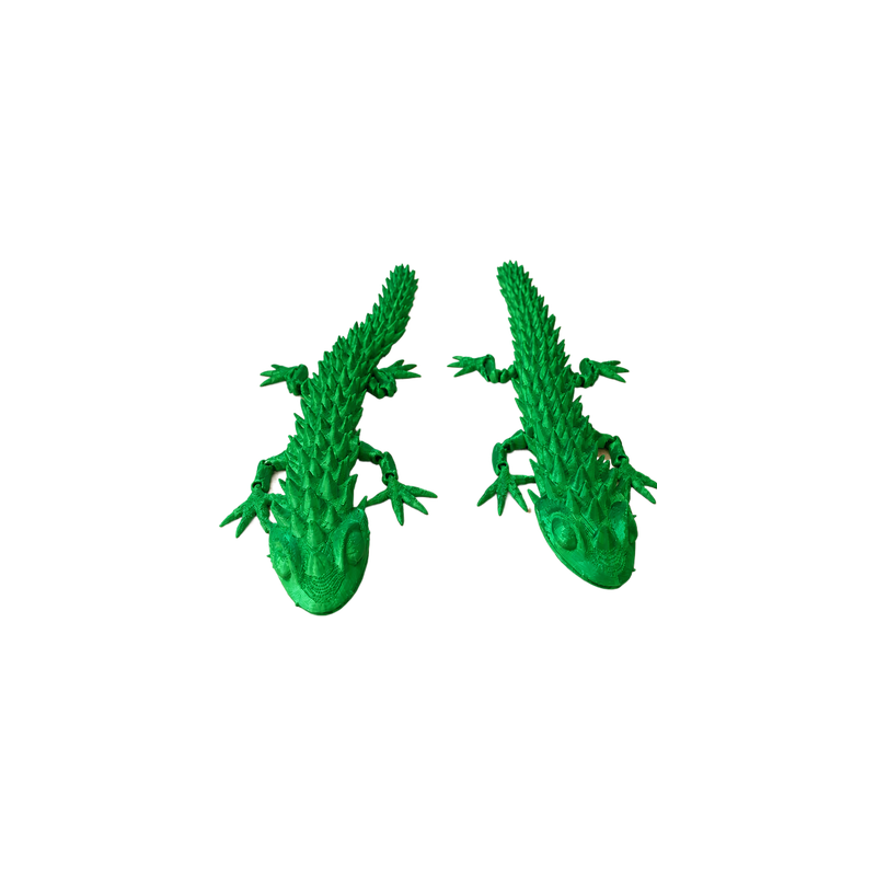 2 Pack Flexible Multi-Jointed Spiked Lizard Desktop Ornament, Posable Decor for Home and Office Desk Display — white background