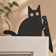 Cat Silhouette Door Frame Topper, Quirky Corner Decor for Home and Office Display — product scene