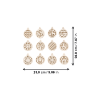 12 Piece Hollow Cutout Hanging Ornament Set for Festive Holiday Display — dimensions