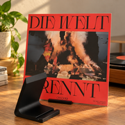 Minimalist Tabletop Vinyl Record Display Holder for Home and Studio Music Decor — product scene