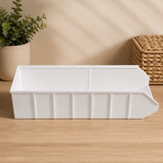 Stackable Slanted Open Front Storage Basket, Kitchen Pantry Home Organizer Bin — product scene
