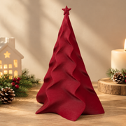 Wavy Textured Festive Tree Desktop Home Decoration with Tiny Star Topper — product scene