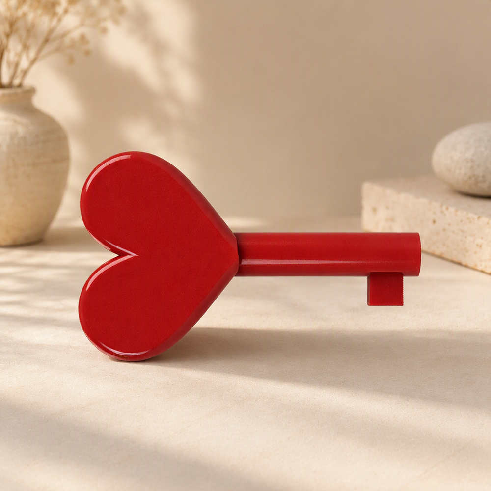 Lockable Heart Shaped Storage Box with Matching Key, Small Decorative Keepsake and Trinket Box — product scene