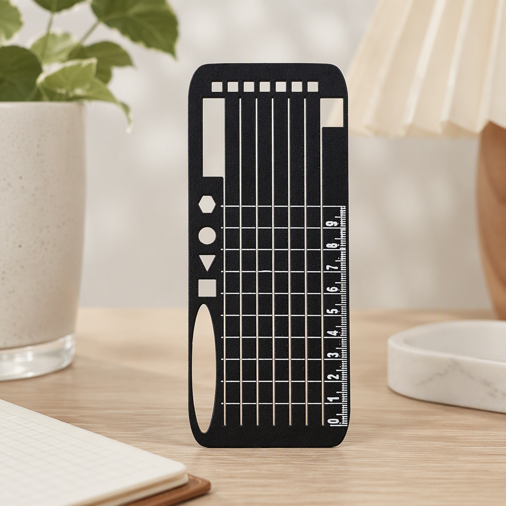 Multi-Function Stencil Ruler Bookmark, Drawing Template for Notebook Journaling and Note Taking — main product view