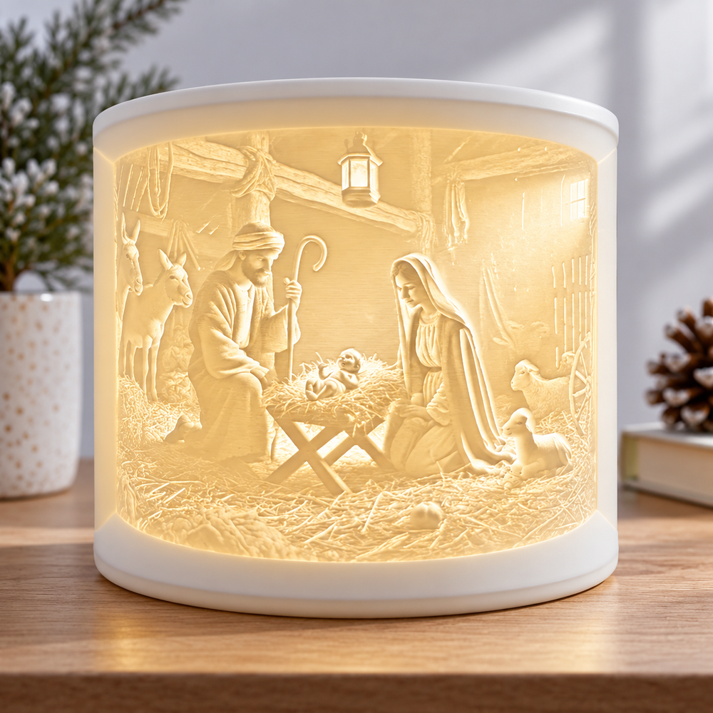 Lighted Nativity Scene Desktop Ornament, Festive Christmas Holiday Home Display Decor — additional product view