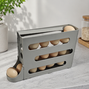 Gravity Auto-Slide Rolling Egg Dispenser, Refrigerator Egg Storage Holder Kitchen Organizer — additional product view