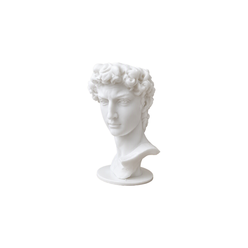 Classic Art Bust Sculpture, Multi-Purpose Desktop Decor and Egg Holder for Home and Kitchen — white background
