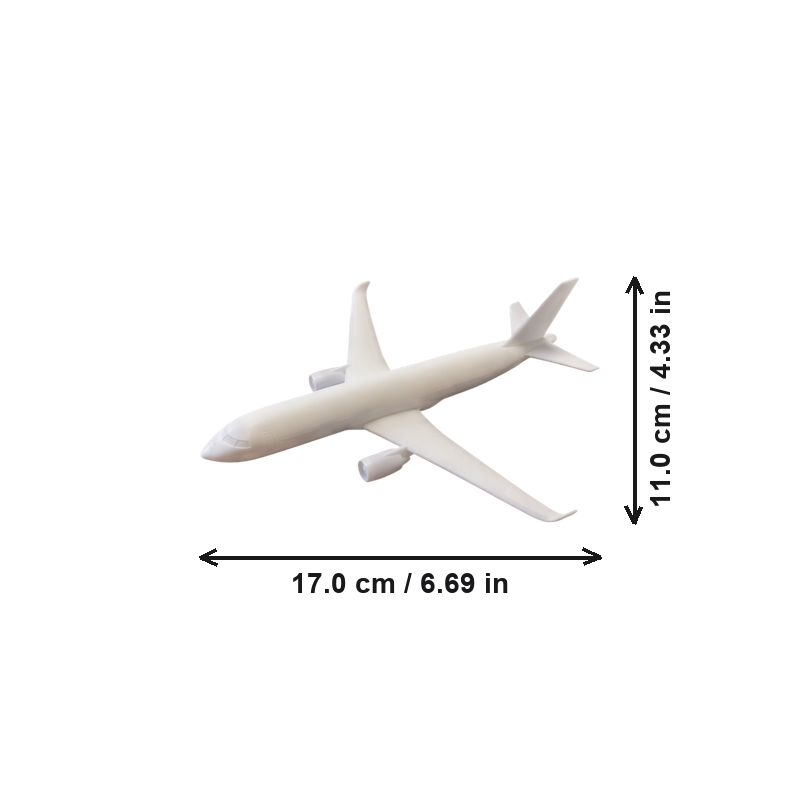 Detailed Passenger Airplane Display Model, Realistic Airliner Piece for Desktop Decor and Hobby Collection — dimensions