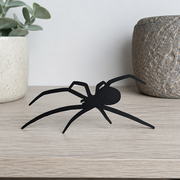 Spooky Flat Spider Silhouette Wall Corner Ornament, Fun Themed Decoration and Prank Prop — additional product view