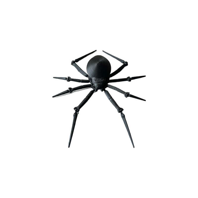 Articulating Poseable Black Widow Spider Novelty Figure — white background