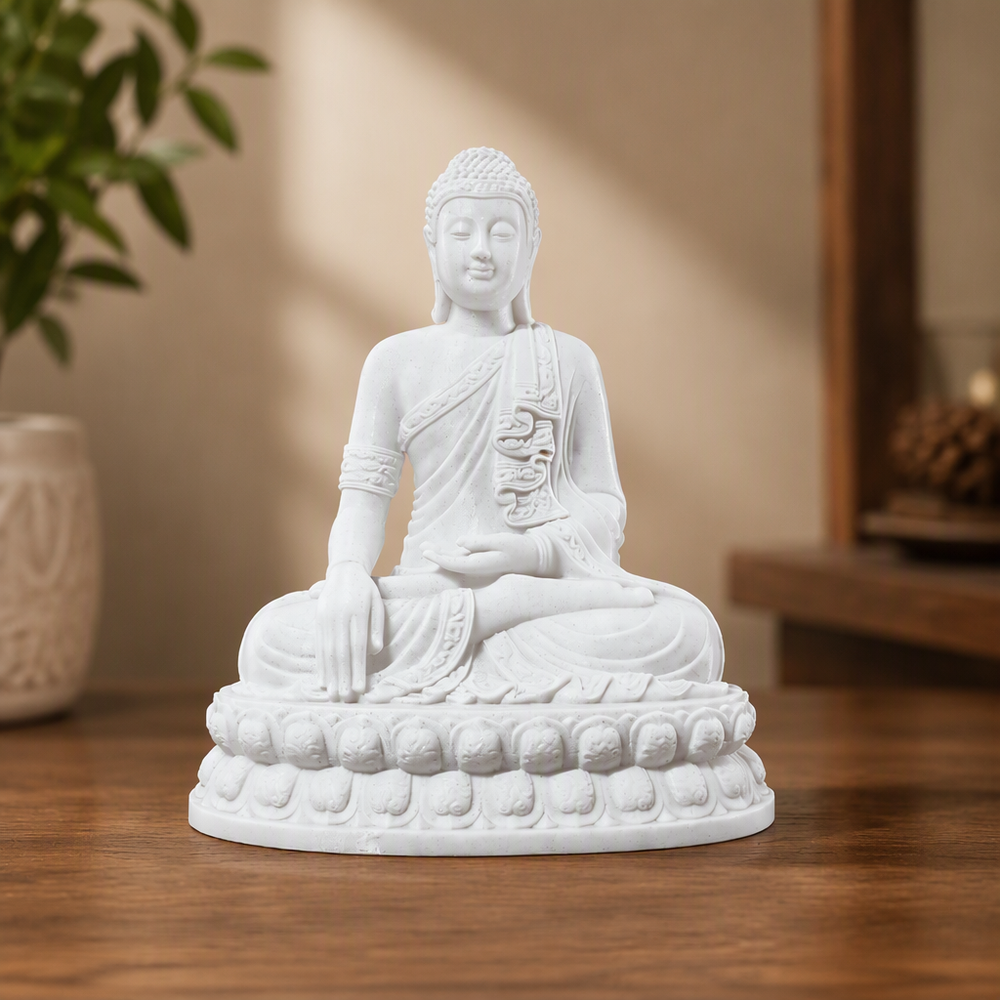 Seated Buddha Sculpture, Decorative Ornament for Home Desk and Shelf Display — product scene