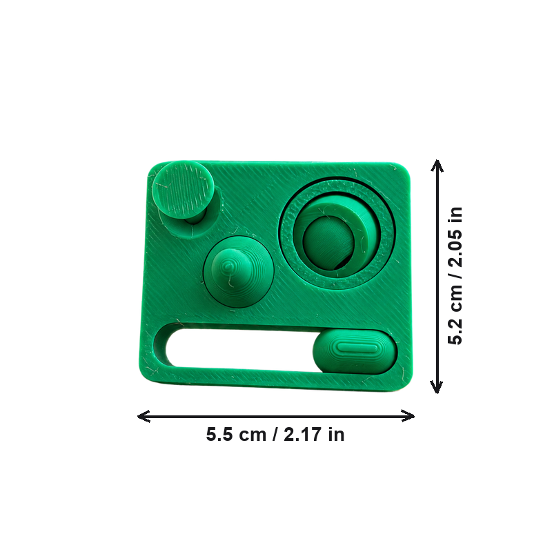 Portable Multi-Function Desk Fidget Pad with Interactive Movable Parts — dimensions