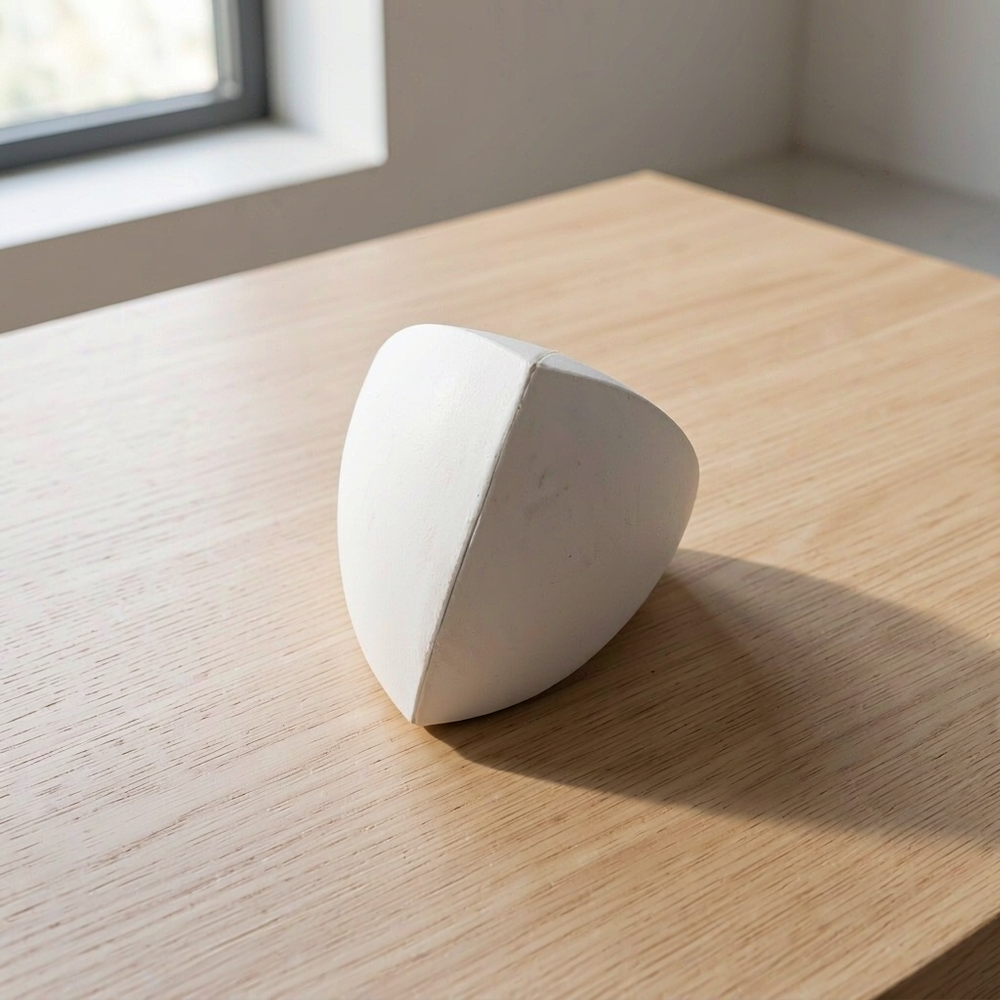 Reuleaux Tetrahedron Geometric Math Model, Smooth Solid Study Reference, Minimalist Desktop Decor — main product view