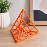 Hollow Geometric Tetrahedron Symmetrical Minimalist Desktop and Shelf Display Ornament — main product view