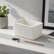 Ribbed Rectangular Desktop Pen Holder, Desk Organizer for Small Office Supplies — additional product view