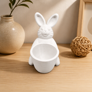 Bunny Shaped Decorative Small Planter, Tabletop Vase and Trinket Holder for Home Desktop Decor — product scene