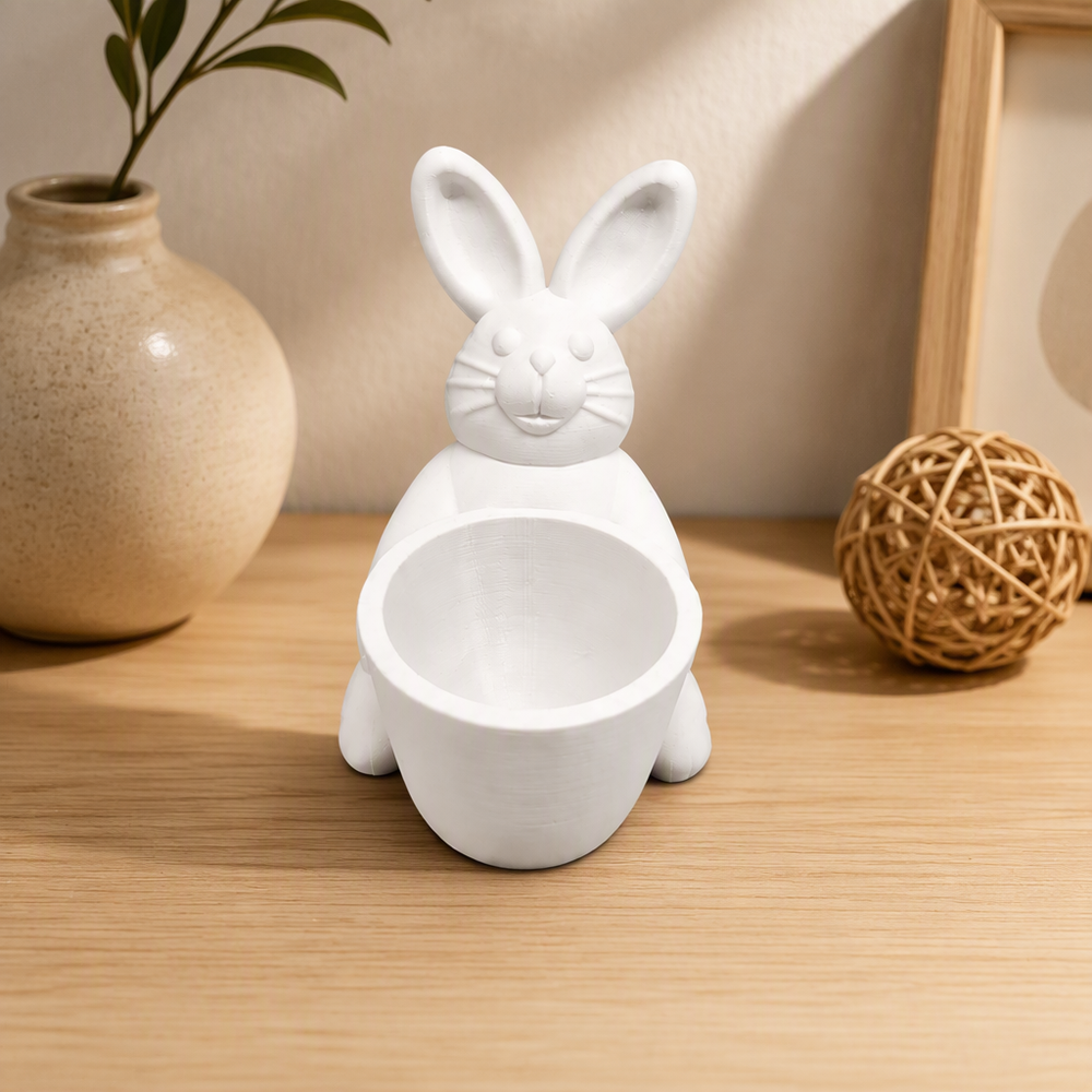 Bunny Shaped Decorative Small Planter, Tabletop Vase and Trinket Holder for Home Desktop Decor — product scene