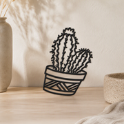 4-Piece Potted Succulent Cactus Wall Art, Minimalist Plant Themed Home Wall Decor — product scene