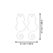2 Pieces Minimalist Hollow Cat Silhouette Earring Pendants Jewelry Making Accessories — dimensions